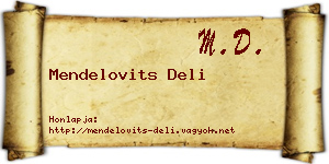 Mendelovits Deli névjegykártya